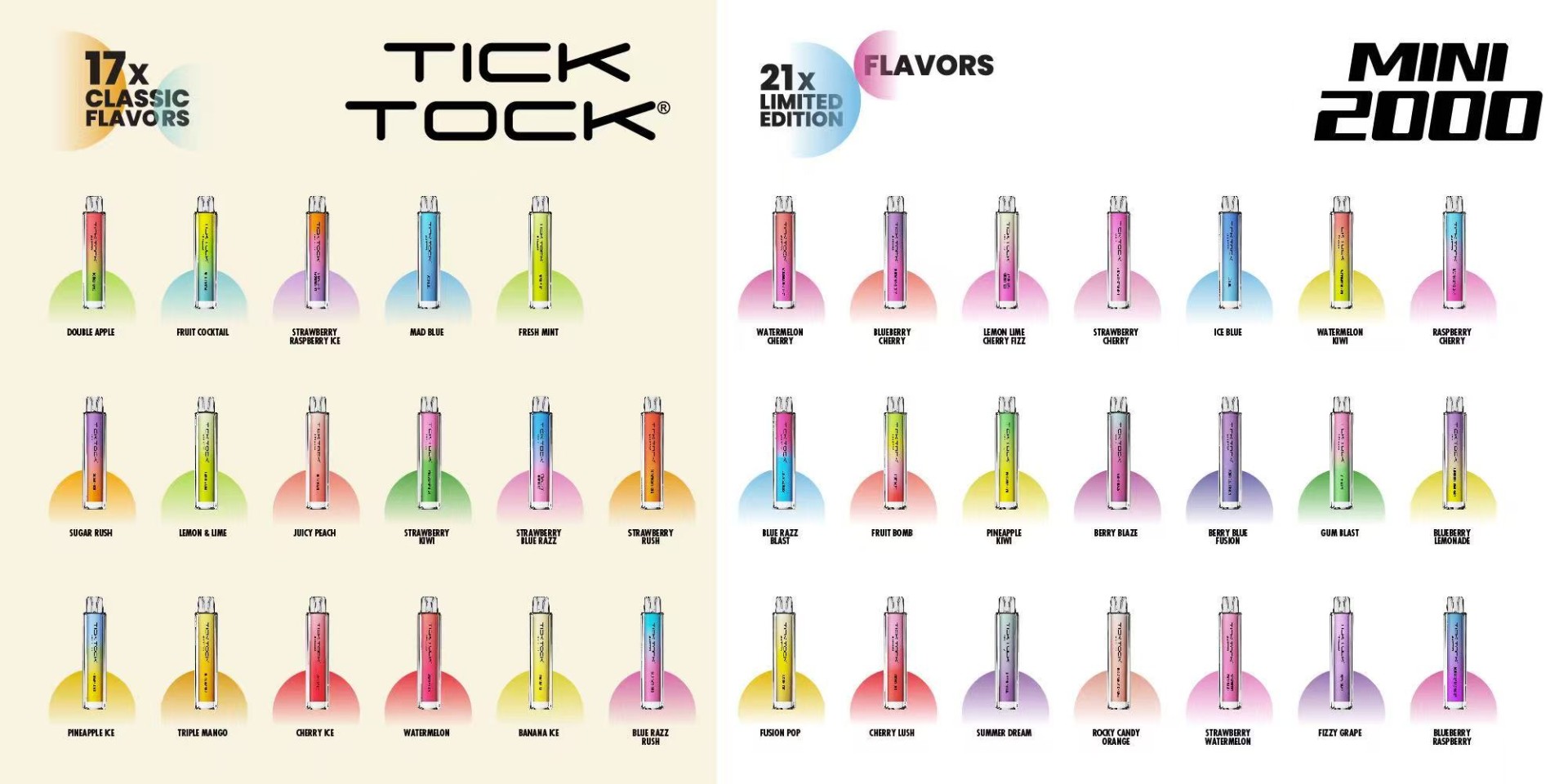 Introducing the Tick Tock Mini 2000: The Ultimate Fusion of Style, Power, and Flavor in Disposable Vaping