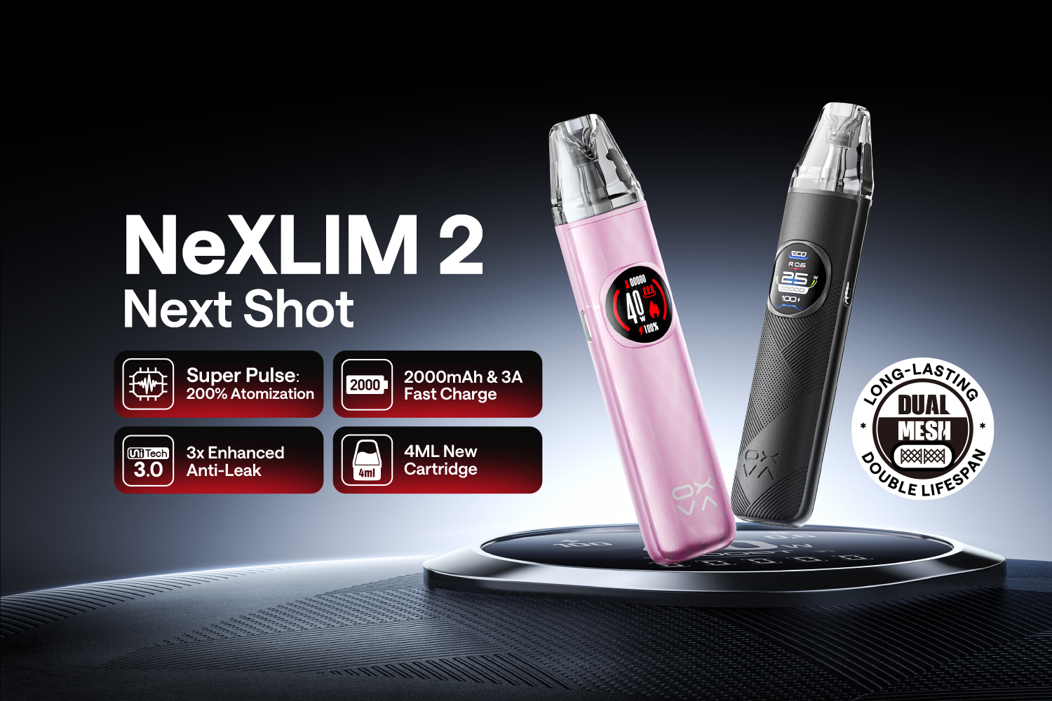 OXVA NeXLIM 2 Next Shot device features