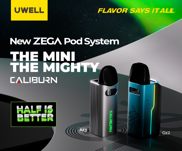 new zega pod system, the mini the mighty caliburn, half is better